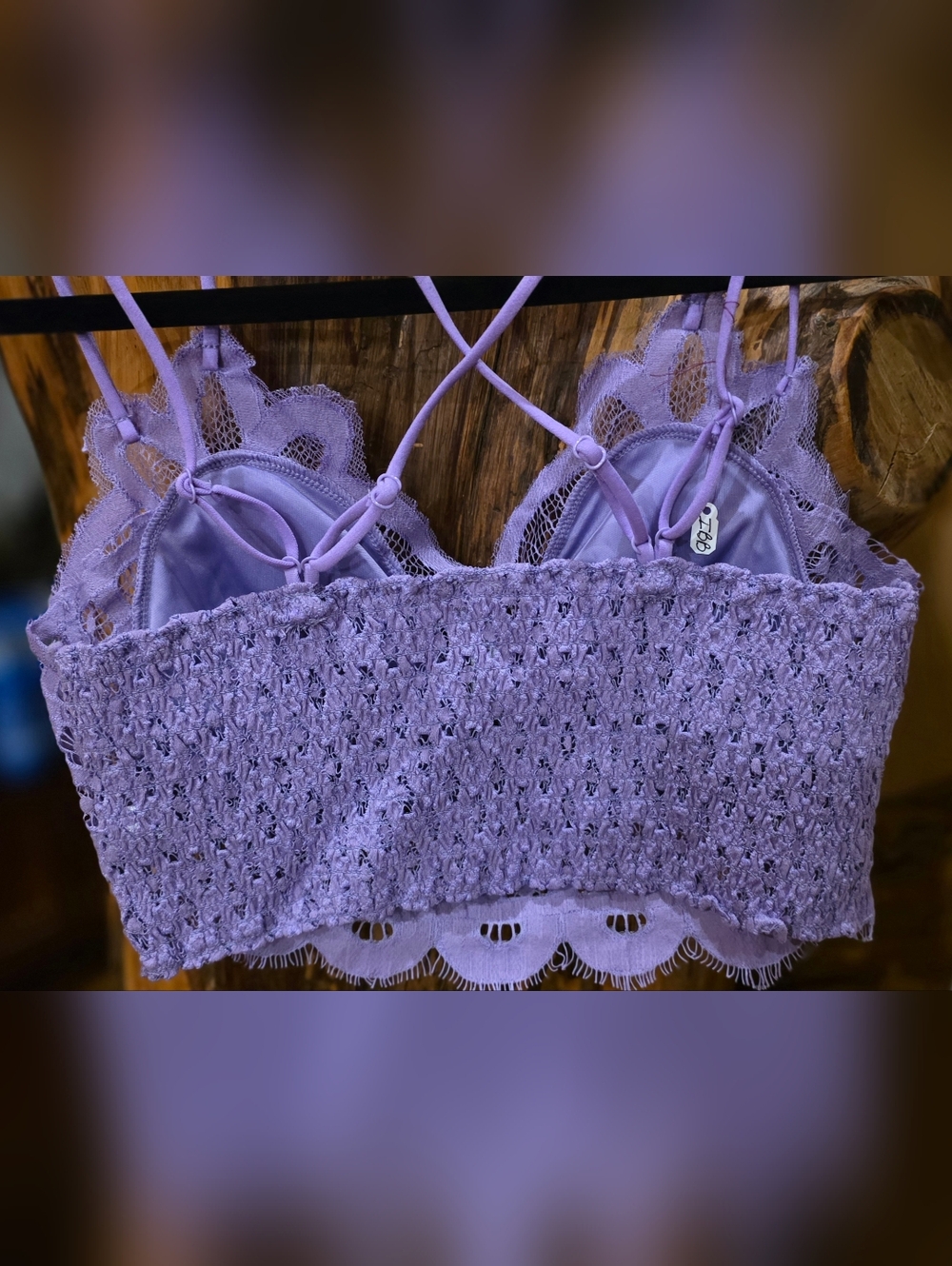 Set Of 3,New, 3 Pcs Lace Bralettes in Black, Lavender and Peach - Picture 7 of 9